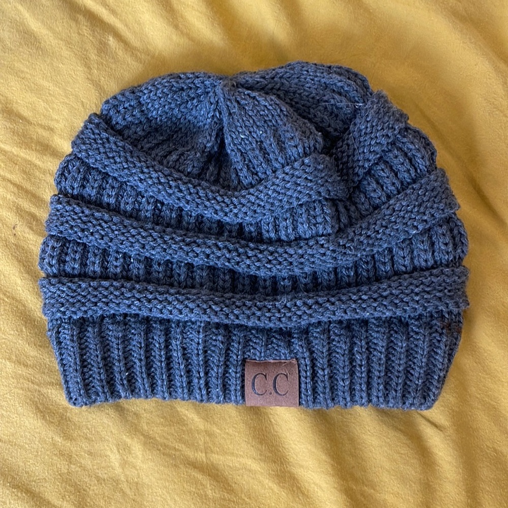 CC Beanie color gray, CCbeanie color white, Green knit beanie NEW WITH TAGS